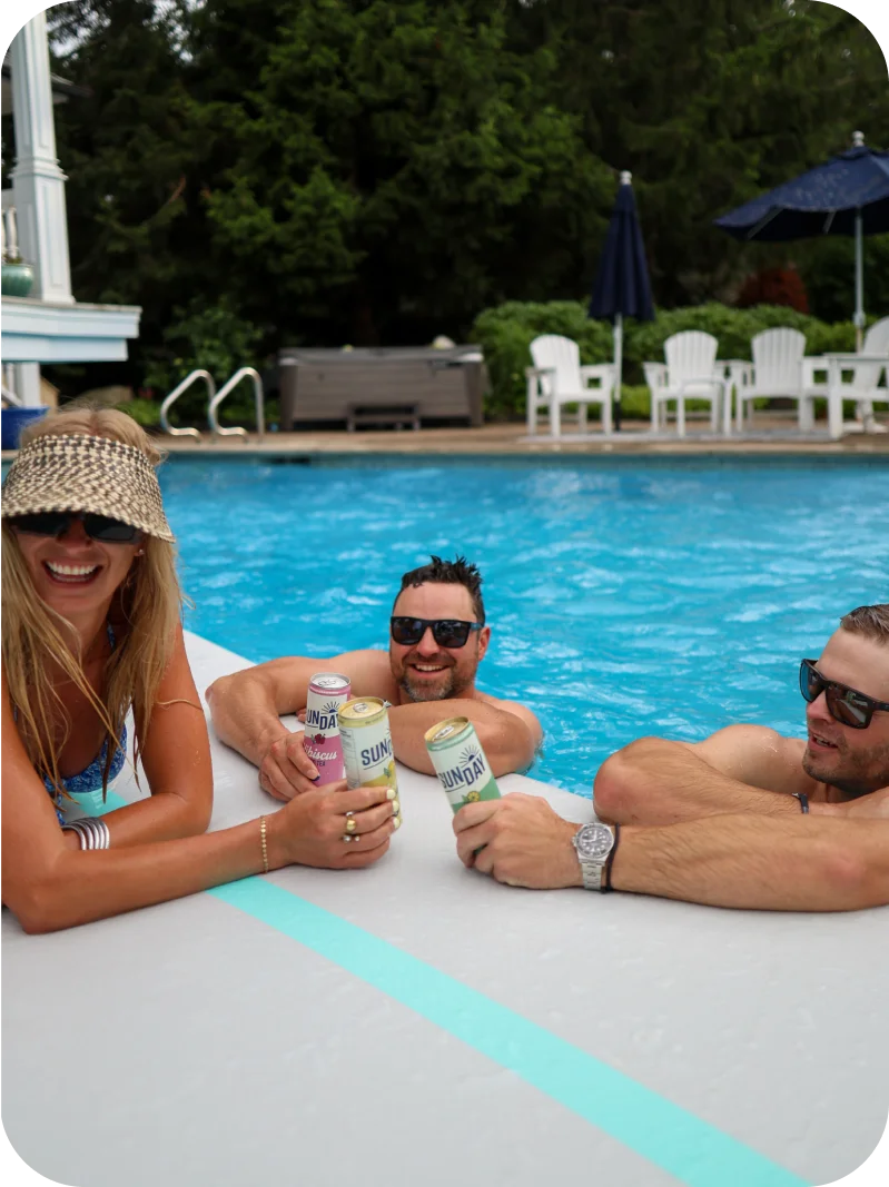 Person enjoying drink outdoors