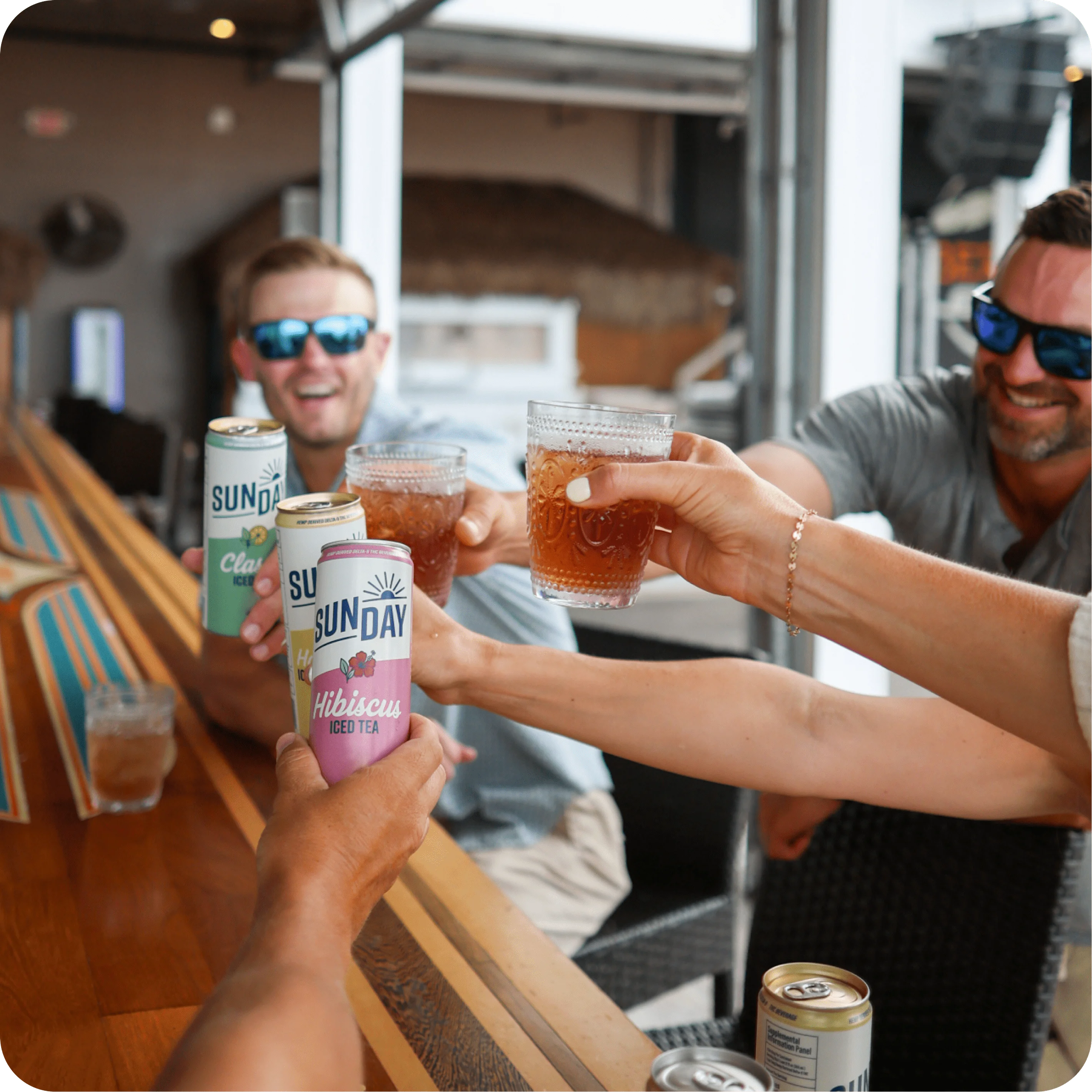 People enjoying SunDay variety drinks